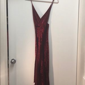 Sexy red velvet dress